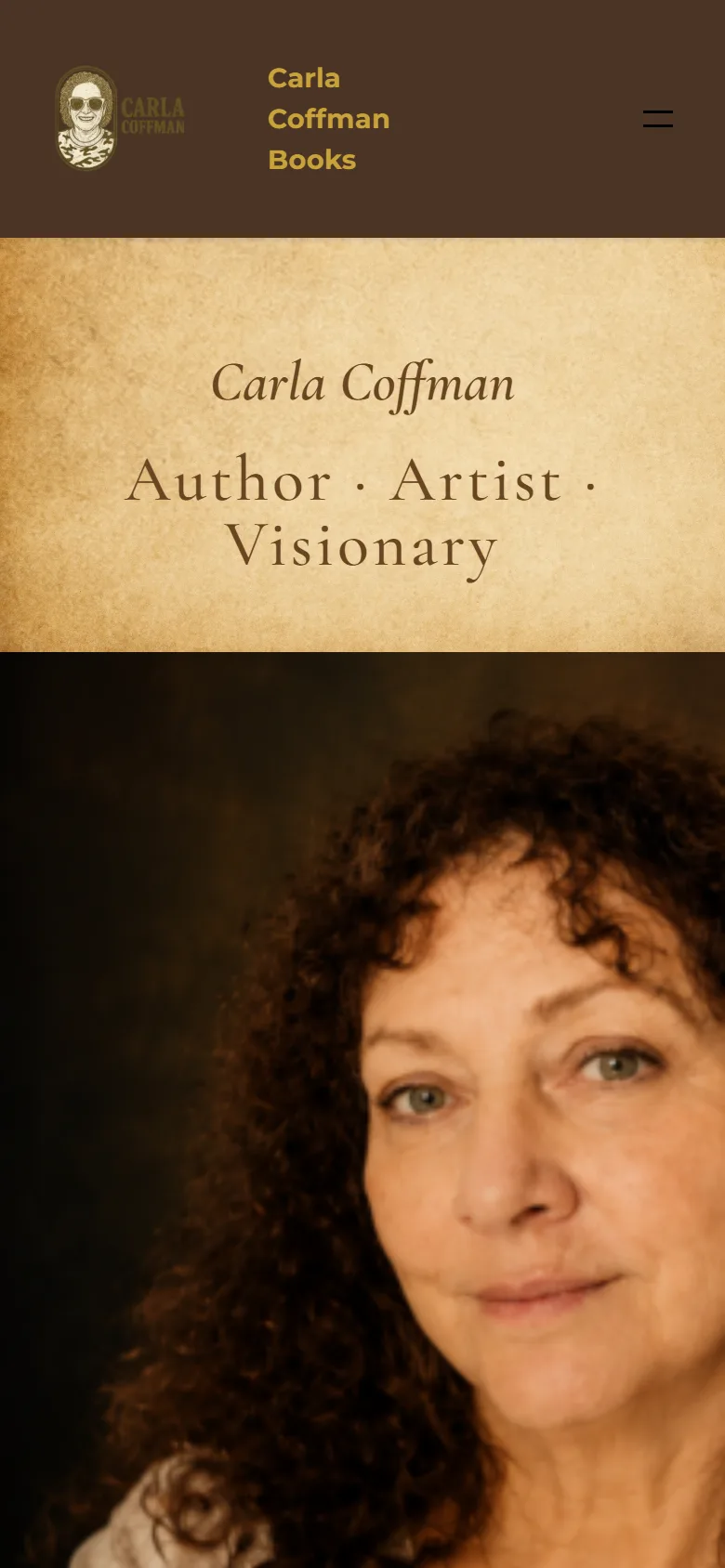 Phone view of carlacoffmanbooks.com